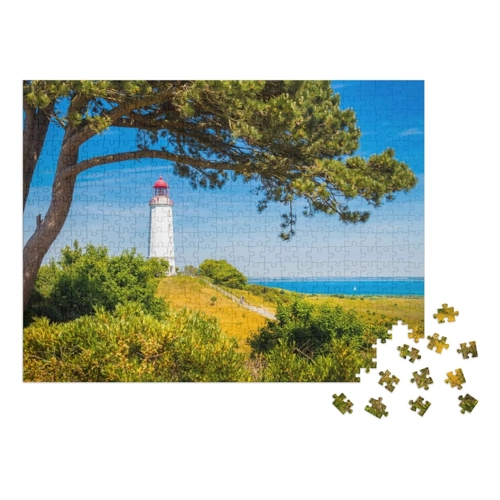 Bild von puzzleYOU Puzzle „Leuchtturm Dornbusch auf der Insel Hiddensee“ – 200 Teile für Puzzle-Fans