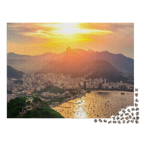 Bild von puzzleYOU Puzzle Rio de Janeiro im Sonnenuntergang – 1000 Teile