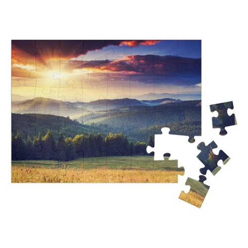 Bild von puzzleYOU: Puzzle 1000 Teile „Majestätischer Sonnenuntergang in der Berglandschaft der Karpaten“