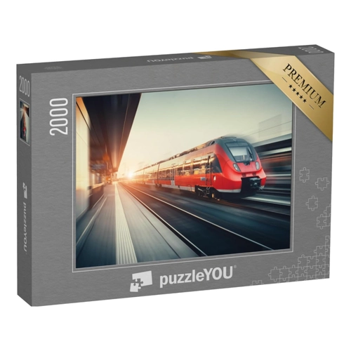 Bild von puzzleYOU: Puzzle 100 Teile „Zug bei der Bahnhofsdurchfahrt“