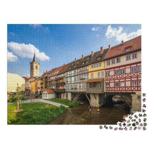 Bild von PuzzleYOU Puzzle Krämerbrücke, Erfurt – Ein einzigartiges Puzzleglück