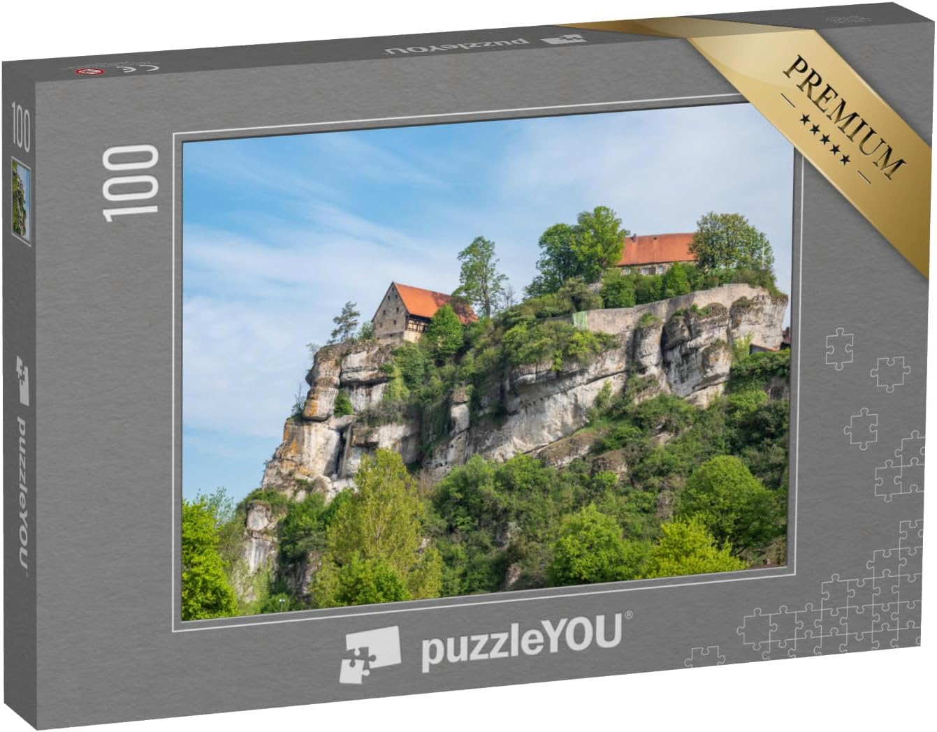 Bild von puzzleYOU: Puzzle 100 Teile „Blick auf Burg Pottenstein in der Fränkischen Schweiz“ – aus der Puzzle-Kollektion Burgen