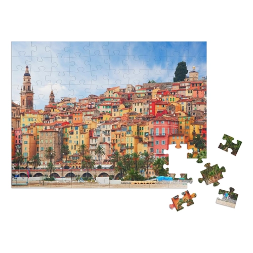 Bild von Puzzle 2000 Teile „Blick auf den Alten Teil von Menton, Frankreich“