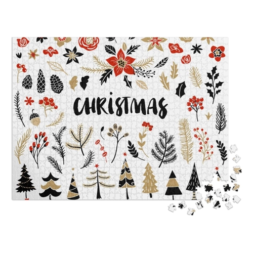 Bild von puzzleYOU: Puzzle 200 Teile „Handgezeichnete Weihnachtskarte“