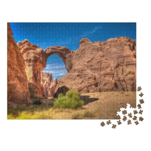 Bild von Puzzle 2000 Teile „Felsformation auf dem Plateau Ennedi, Tschad“