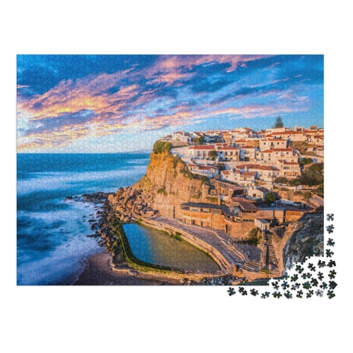 Bild von puzzleYOU Puzzle Sonnenuntergang über Azenhas do Mar, Portugal, 1000 Teile