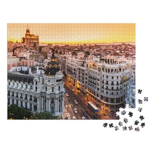 Bild von Puzzle Panoramaaufnahme der Gran Via, Madrid – 1000 Teile von puzzleYOU