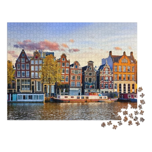 Bild von puzzleYOU Puzzle Tanzende Häuser von Amsterdam – 500 Teile