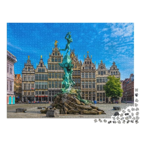 Bild von Puzzle 48 Teile „Der Grote Markt von Antwerpen, Belgien“ von puzzleYOU
