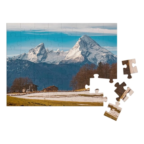 Bild von PuzzleYOU Puzzle Winterlandschaft am Watzmann – 48 Puzzleteile
