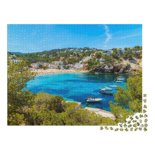 Bild von puzzleYOU Puzzle 100 Teile „Malerische Bucht Cala Vadella, Insel Ibiza, Spanien“