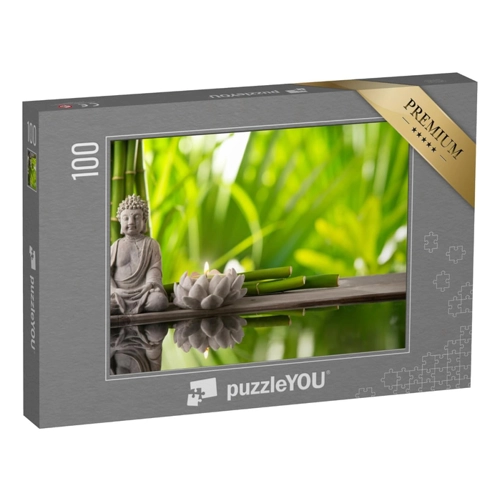 Bild von puzzleYOU: Puzzle 200 Teile „Buddha in Meditation mit brennender Kerze“