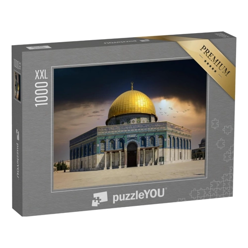 Bild von Puzzle 48 Teile „Dunkle Gewitterwolken über dem Felsendom in Jerusalem“ von puzzleYOU
