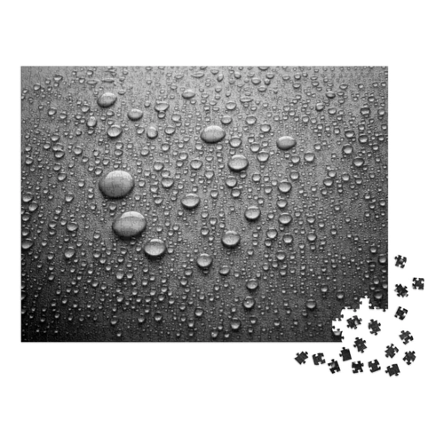 Bild von puzzleYOU Puzzle 500 Teile „Wassertropfen, schwarz-weiß“