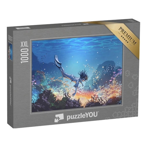 Bild von puzzleYOU: Puzzle 1000 Teile „Illustration: Das geheimnisvolle Licht im Meer“