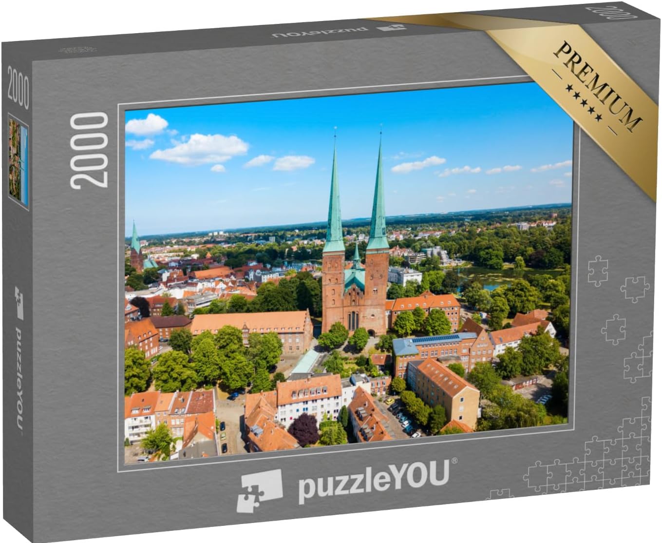 Bild von puzzleYOU Puzzle Der Lübecker Dom, 2000 Puzzleteile, puzzleYOU-Kollektionen Marienkirche Lübeck