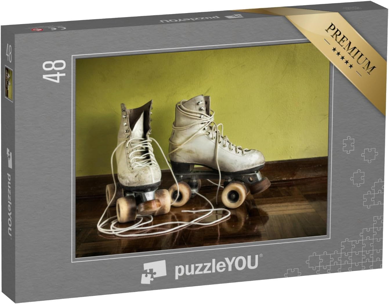 Bild von puzzleYOU Puzzle Abgenutzte Vintage-Rollschuhe, 48 Puzzleteile, puzzleYOU-Kollektionen Nostalgie