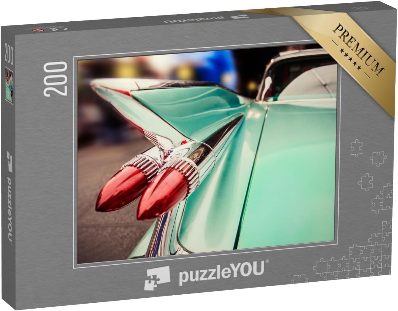 Bild von puzzleYOU: Puzzle 200 Teile „Heckbeleuchtung eines Luxus-Retro-Auto in Las Vegas“ – aus der Puzzle-Kollektion Oldtimer