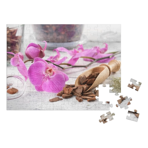 Bild von puzzleYOU Puzzle „Wunderschönes Arrangement mit lila Orchidee“