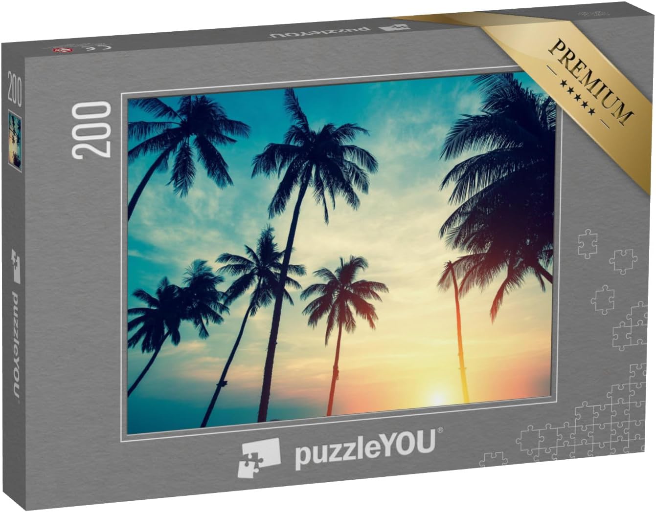 Bild von puzzleYOU Puzzle Tropischer Sonnenuntergang über Palmen, 200 Puzzleteile, puzzleYOU-Kollektionen Palmen
