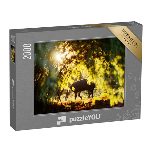 Bild von PuzzleYOU Puzzle Tapir im Sonnenlicht im Wald eines Zoos