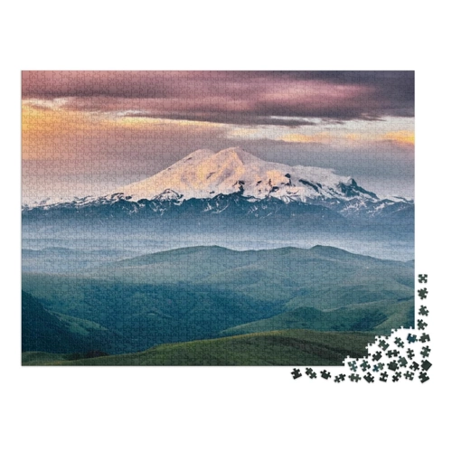 Bild von Puzzle 1000 Teile XXL „Berg Elbrus im Sonnenaufgang, Nord-Kaukasus, Russland“ von puzzleYOU
