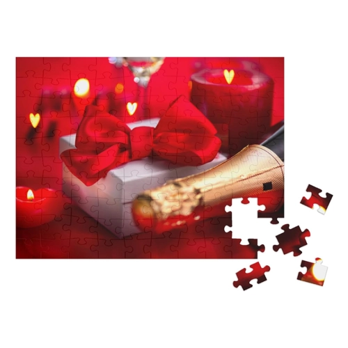 Bild von PuzzleYOU Puzzle Valentinstag: Sekt und Kerzen zum Geschenk