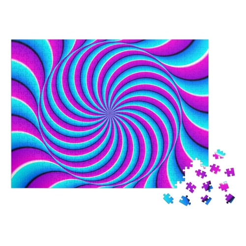 Bild von Puzzle 1000 Teile XXL „Spin-Illusion: Blaues Perpetuum Mobile“ von puzzleYOU