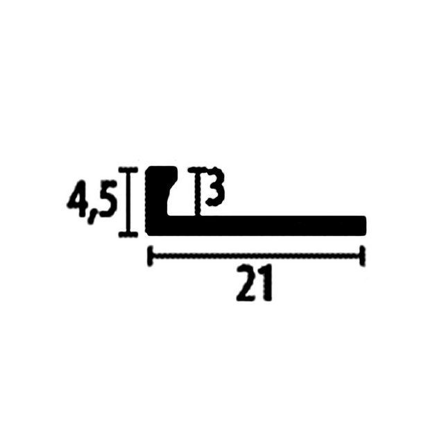 Bild von Küberit Einfass- & Abschlussprofile H 4.5 mm B 21 mm L 2500 mm Einfasshöhe 3 mm Alu elox