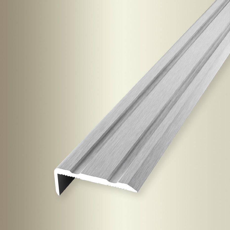 Bild von PROVISTON | Winkelprofil | Breite: 24.5 mm | Höhe: 0-7 mm | Länge: 1000 mm | Aluminium eloxiert | Gerillt | Einfach Biegbar | Silber Fein Geschliffen | Versenkt Gebohrt