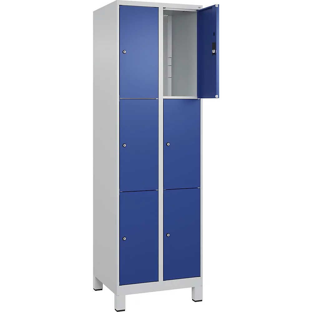 Bild von CP Schließfachschrank Classic Plus enzianblau, lichtgrau 080010-203 S10003, 6 Schließfächer 60,0 x 50,0 x 195,0 cm