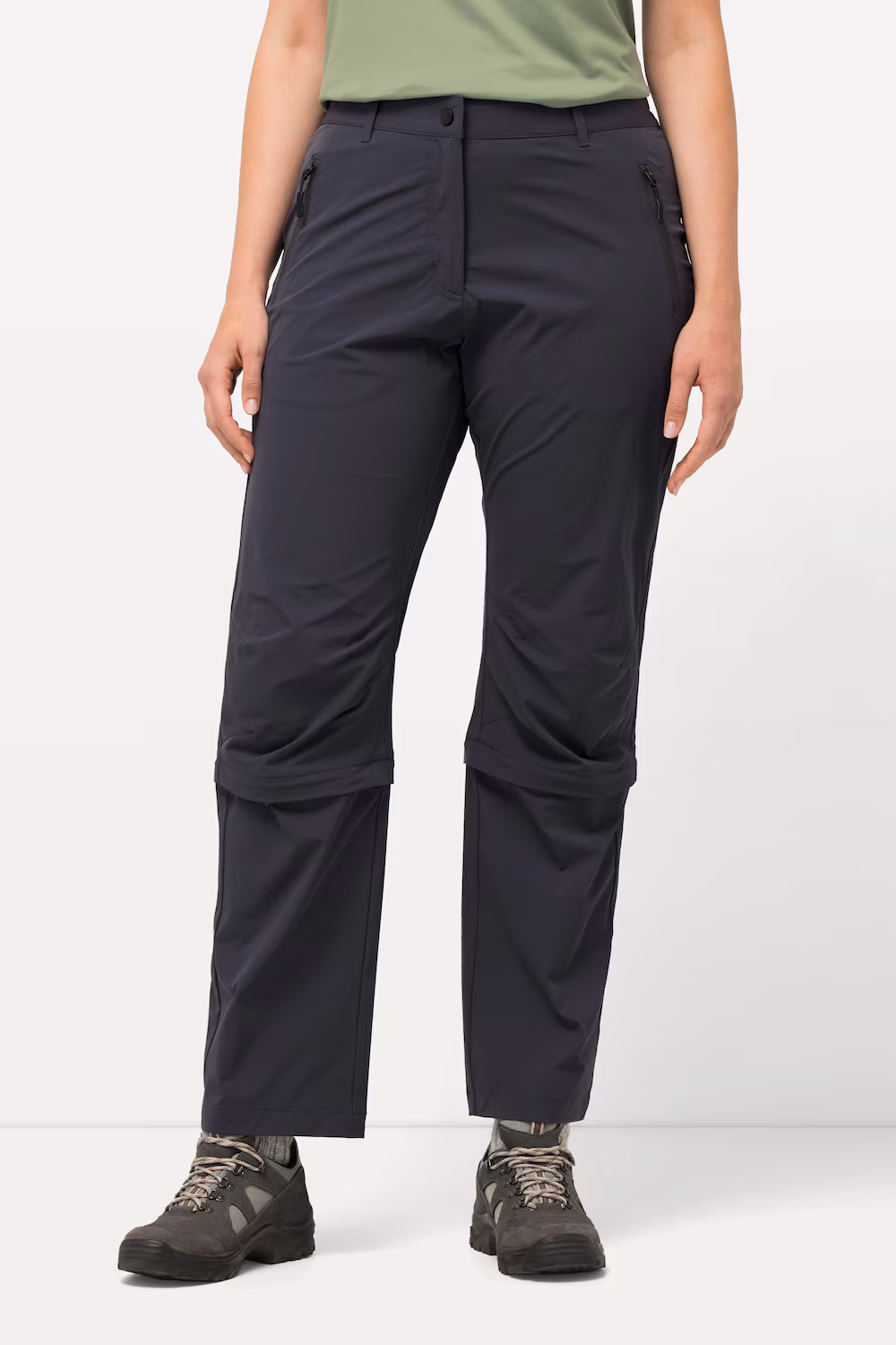 Bild von Große Größen Zipp-Off-Hose, Damen, grau, Größe: 62, Synthetische Fasern/Elasthan, Ulla Popken