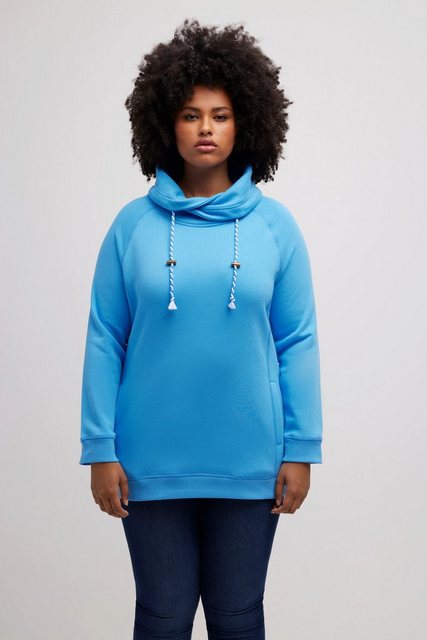 Bild von Große Größen Sweatshirt, Damen, blau, Größe: 66/68, Baumwolle, Ulla Popken