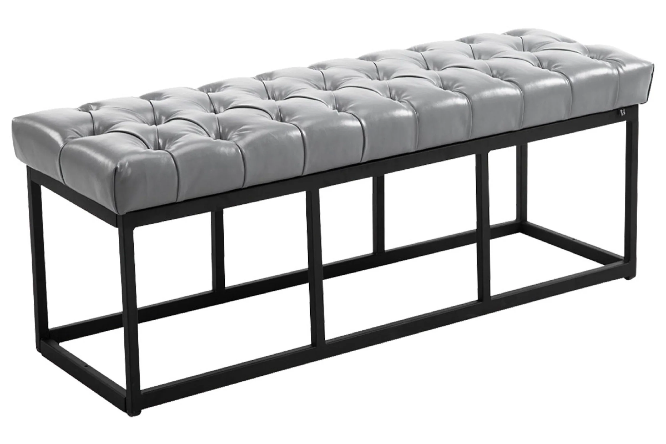 Bild von TPFLiving Sitzbank Amor 120 cm - Polsterbank im hochwertiger Polsterung (Kunstleder Sitzbank mit stabilem Metallgestell matt schwarz, 1-St), Maße (HxBxT): 46 x 120 x 38 cm - Gewicht: 15 kg