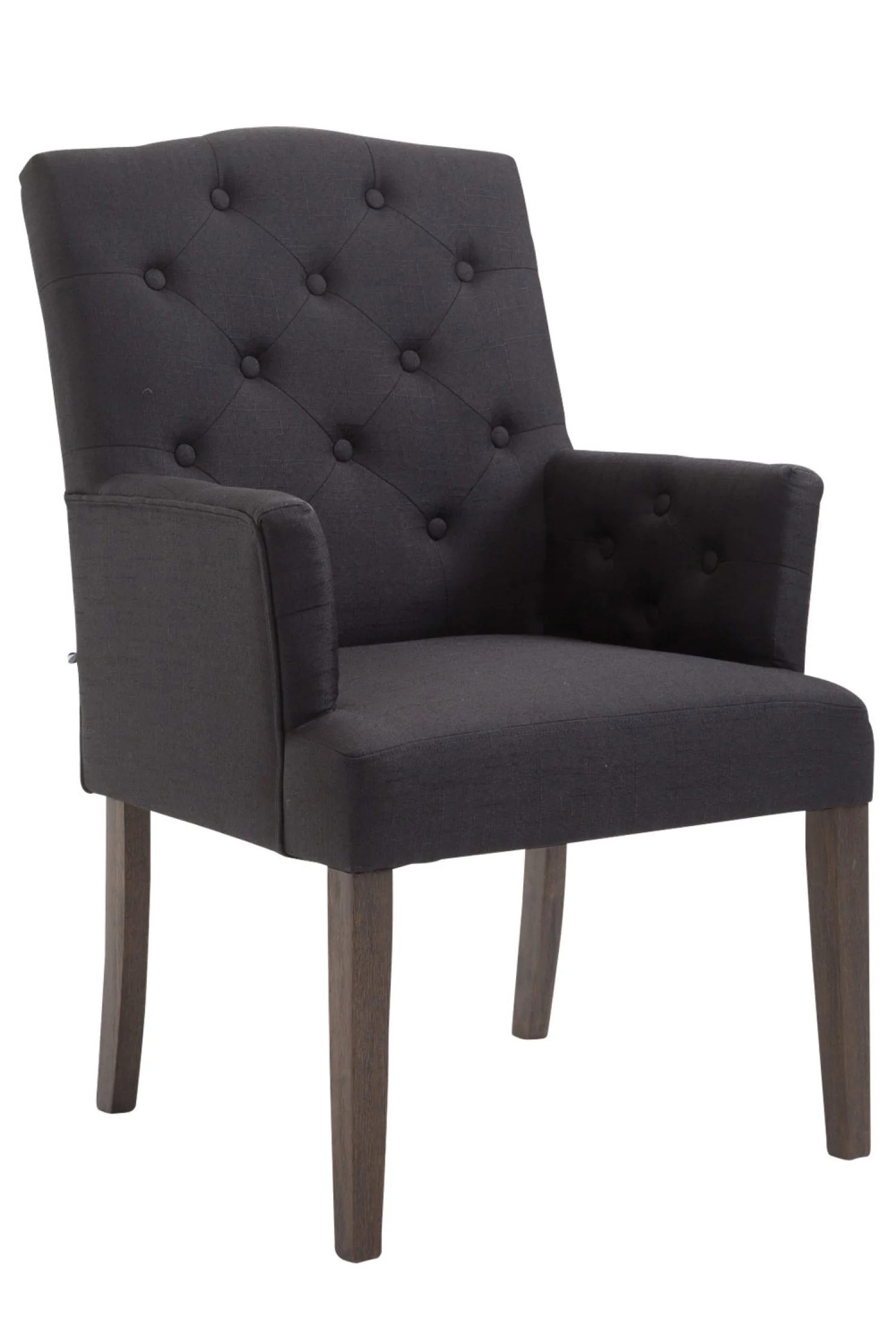 Bild von TPFLiving Esszimmerstuhl Zugor - Wohnzimmerstuhl im Chesterfield Design (Küchenstuhl - Gestell Kautschukholz dunkelbraun), Maße (TxBxH): 66 x 66 x 98cm - Farbe: