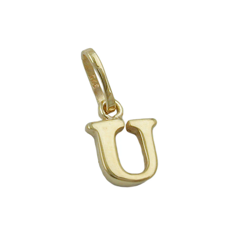 Bild von Paolo Renzo Buchstabenanhänger A-Z - 8x6,5mm glänzend 375er Gelbgold - U