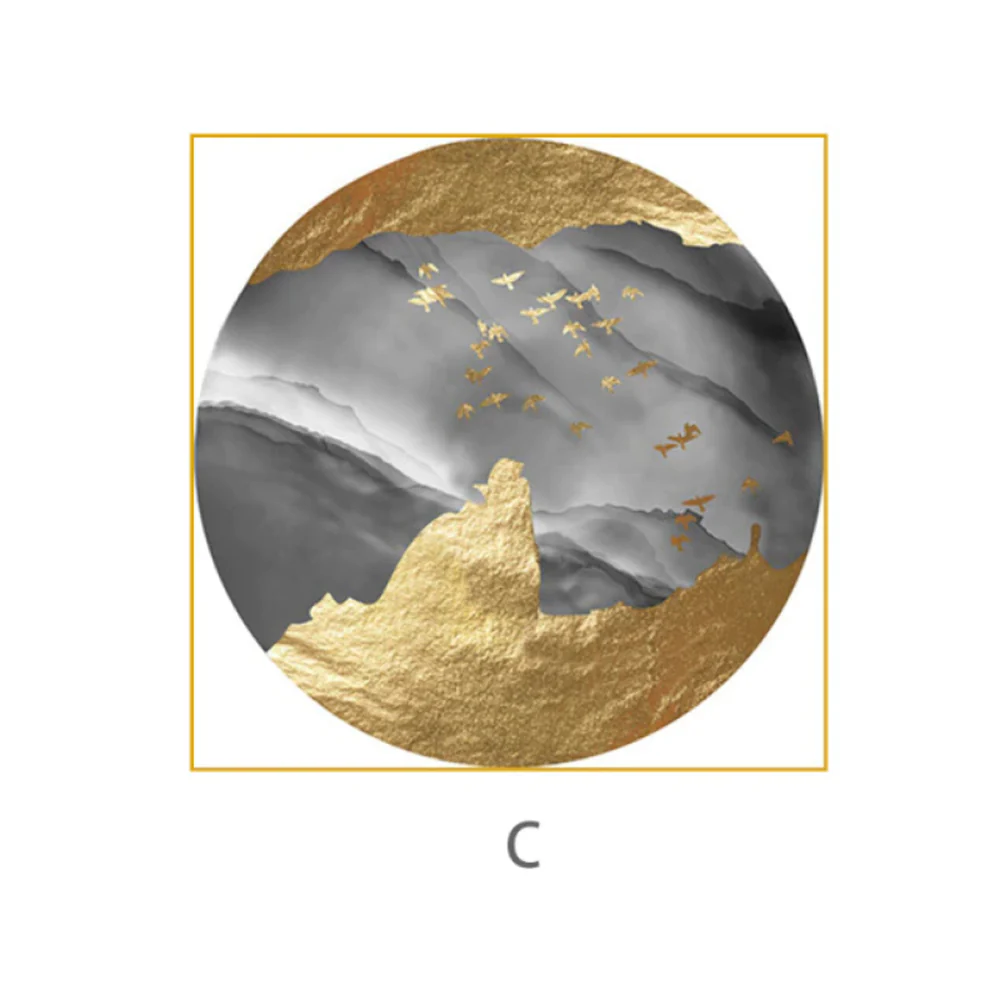 Bild von TPFLiving Luxus Poster Leinwand Goldene Abstrakte Motive OHNE Rahmen - Modell TPFL-LW-06-MC - 30x30cm