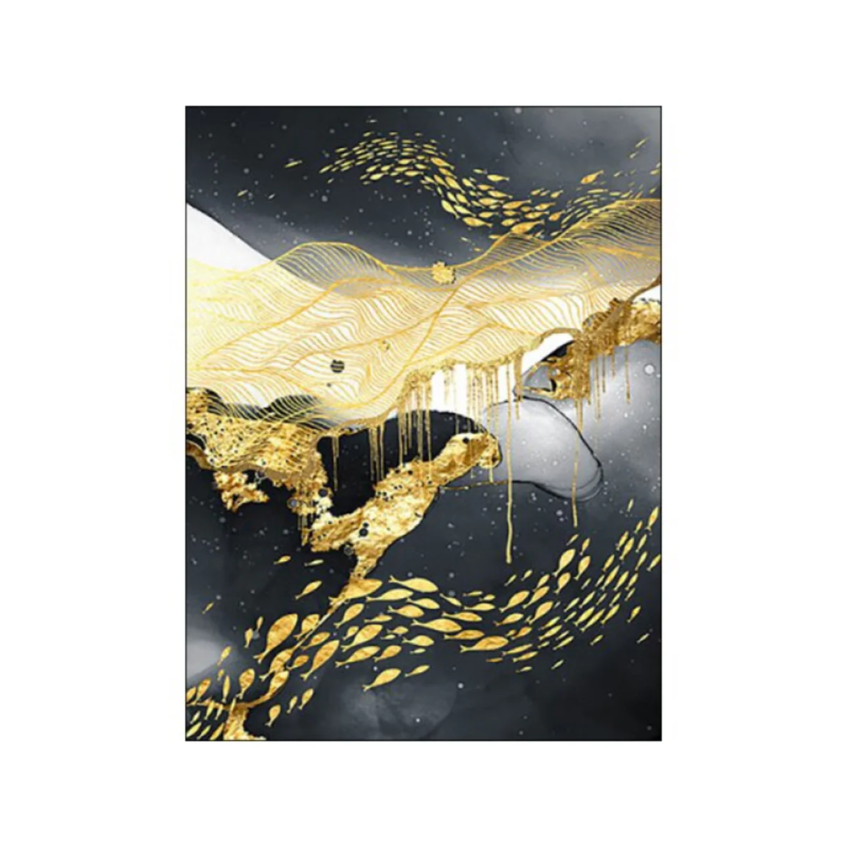 Bild von TPFLiving Gold Luxus Poster Leinwand verschiedene Größen - ohne Rahmen - Modell TPFL-LW-12-MC - 50x70cm