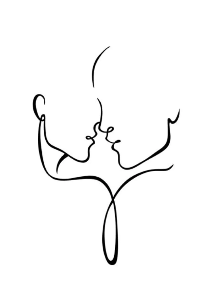 Bild von TPFLiving Luxus Poster Leinwandbild Abstrakte Dame OHNE Rahmen - Modell TPFL-LW-22-ME-45 - 60x90cm