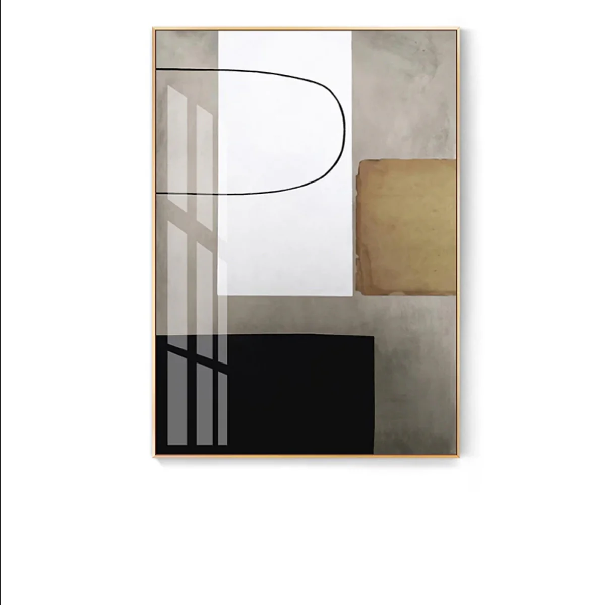 Bild von TPFLiving Leinwandbild Kunstdruck - Nordic Art Abstrakte Formen in schwarz, weis, grau und braun - OHNE Rahmen - Bilder Wohnzimmer - Modell TPFL-LW-51-MB - 40x60cm