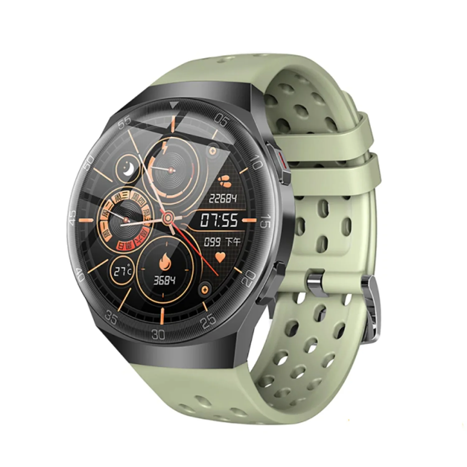 Bild von TPFNet SW14 mit Silikon Armband und Schrittzähler Smartwatch (Android), mit Blutdrucksmesser, Musiksteuerung, Anti-Lost, Kalorien, Blutsauerstoff, Social Media wie Whatsapp etc., Grün