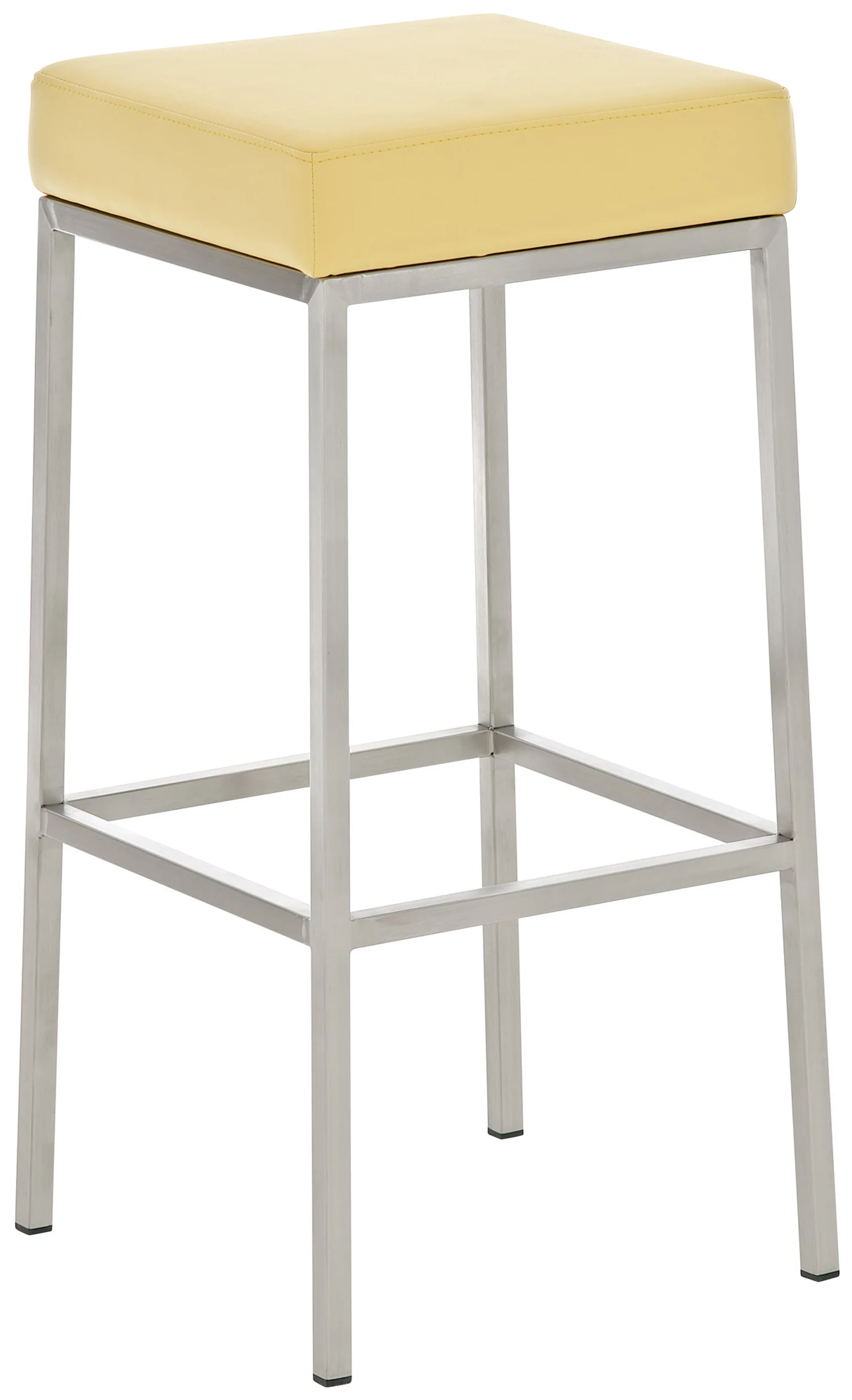 Bild von TPFLiving Barhocker Montana E5 Gestell Edelstahl Kunstleder - Gelb