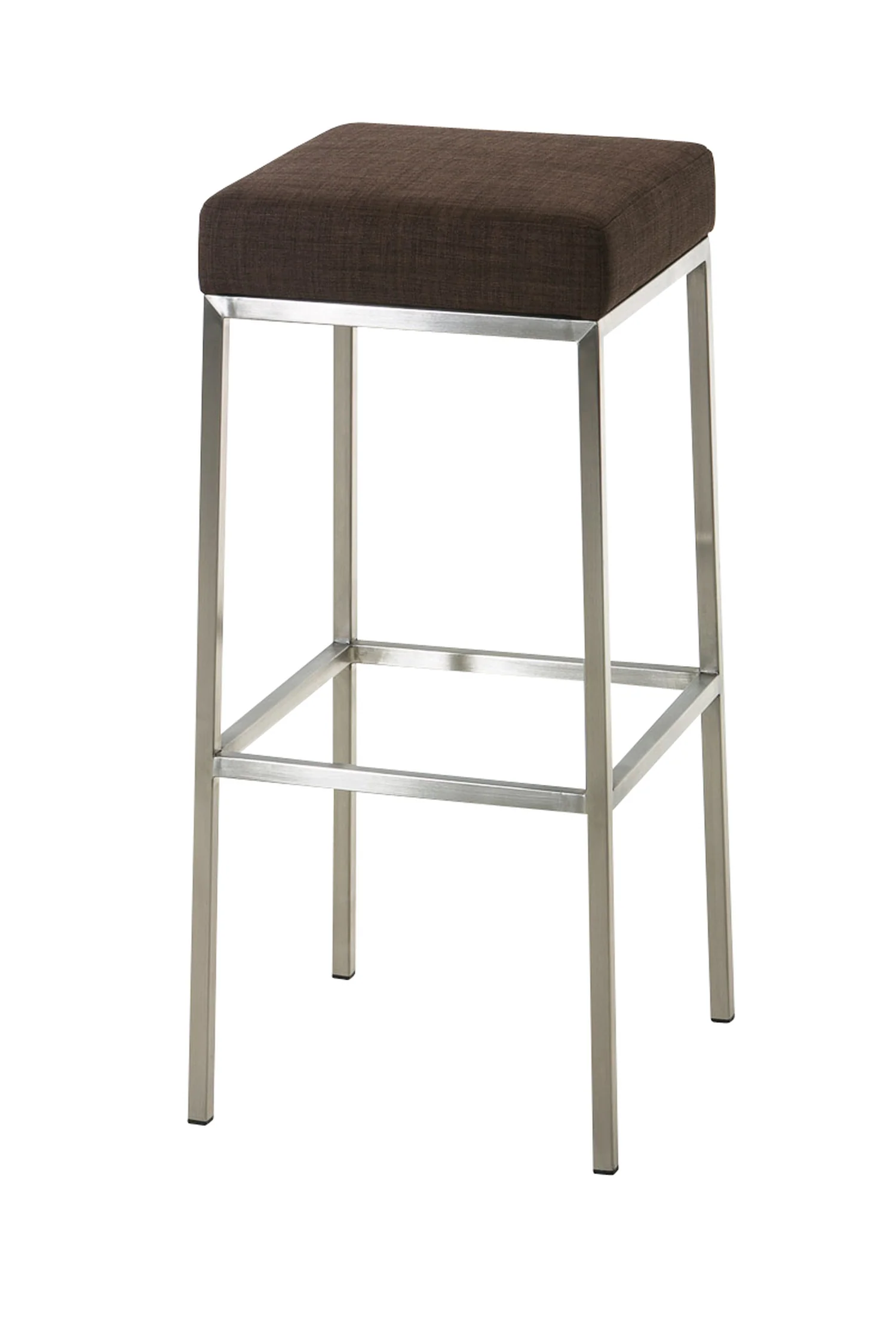 Bild von TPFLiving Barhocker Montana E5 Gestell Edelstahl Stoff - Braun