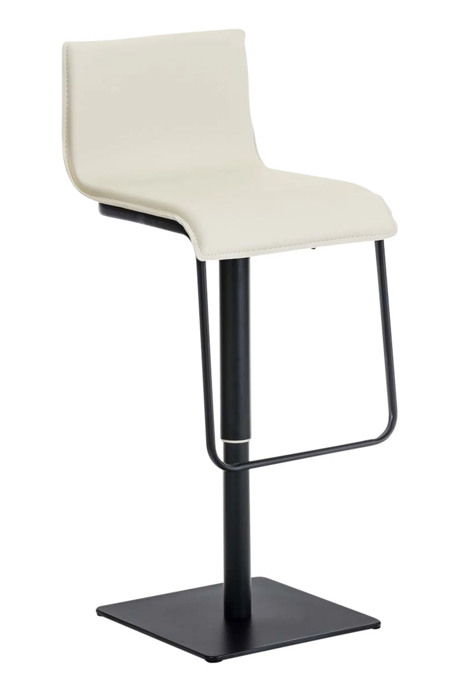 Bild von TPFLiving Barhocker Lima Gestell Schwarz Kunstleder - Creme