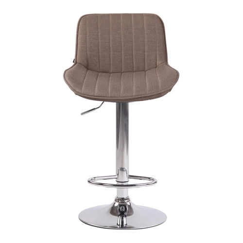 Bild von TPFLiving Barhocker Lento Gestell Metall in Chromoptik Stoff - Taupe