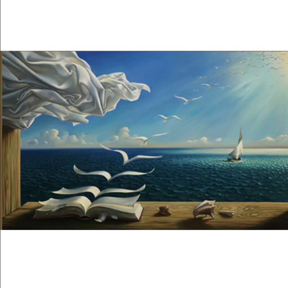 Bild von TPFLiving Poster Leinwand / Salvador Dali - Die Wellen - / Motiv in verschiedenen Größen - OHNE Rahmen - Modell FB978 - 50x70cm
