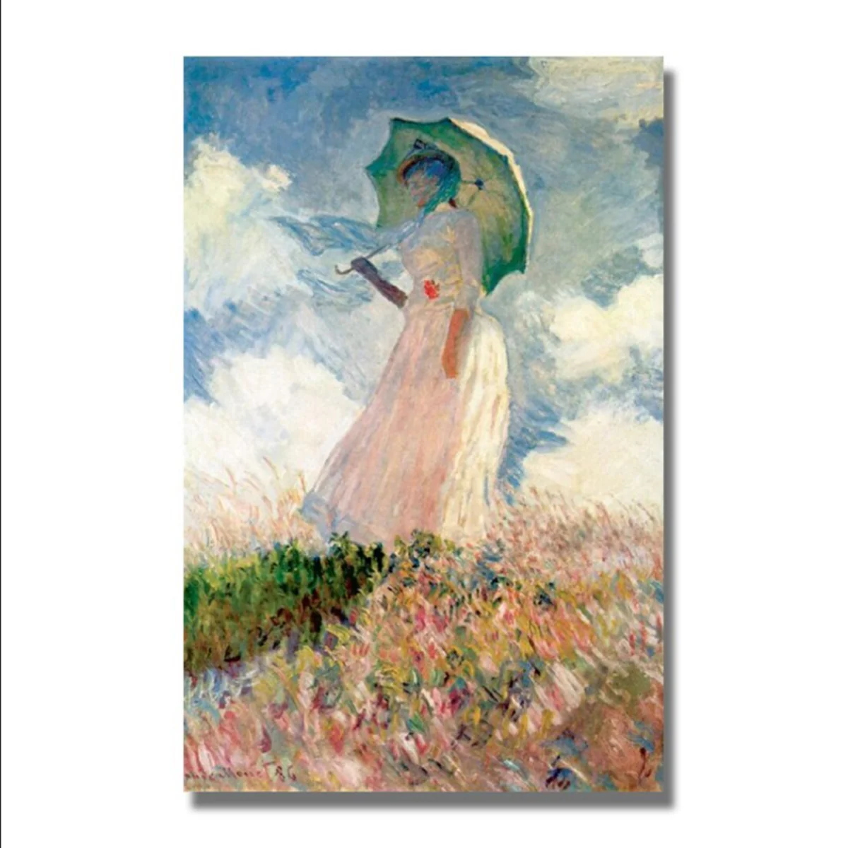 Bild von TPFLiving Poster Leinwand / Claude Monet - Frau mit Sonnenschirm / Motiv in verschiedenen Größen - OHNE Rahmen - Modell FB915 - 70x100cm