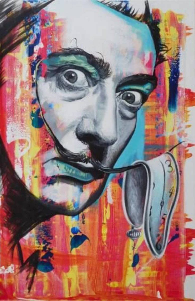 Bild von TPFLiving Poster Leinwand / Abstrakte Graffitikunst Porträt Dali / mehrere Motive in verschiedenen Größen - OHNE Rahmen - Modell JB2029-2 - 100x140cm