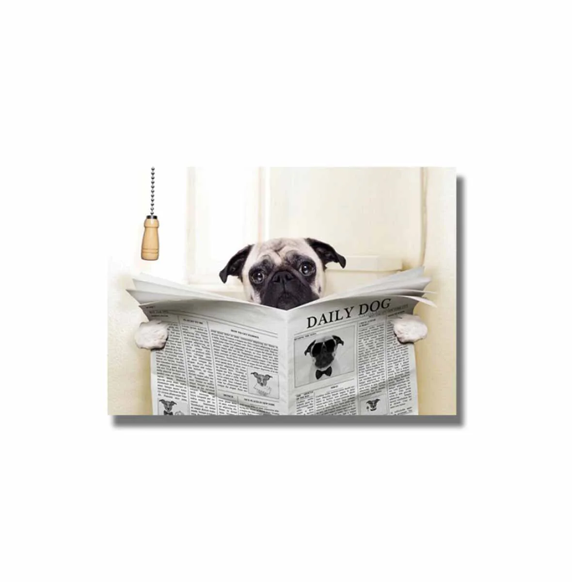 Bild von TPFLiving Poster Leinwand / Lustige Hunde lesen Zeitung / mehrere Motive in verschiedenen Größen - OHNE Rahmen - Modell ZP024-D - 90x130cm