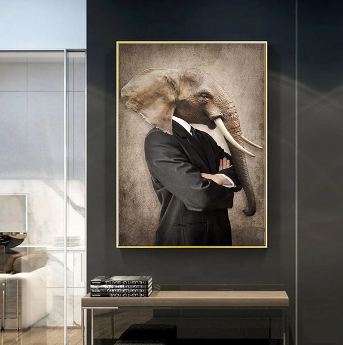 Bild von TPFLiving Poster Leinwand / Zebra, Löwe, Kuh, Tiger, Hund. Wolf, Vogel, Elefant / Verschiedene Größen - OHNE Rahmen - Modell FB440-9 - 50x70cm